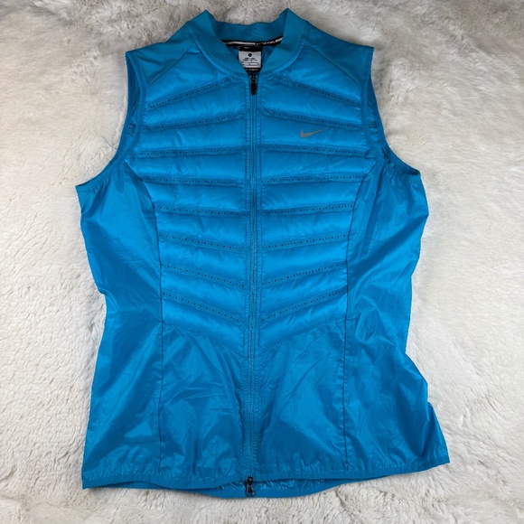 Nike Jackets & Blazers - Nike Aeroloft 800 Warm Goose Down Filled Running Vest Blue Women's Large